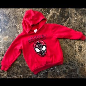 EUC Marvel Spider-Man Red Hoodie 5t “SPIDEY”